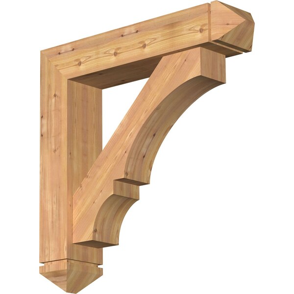 Ekena Millwork Balboa Arts and Crafts Smooth Bracket w/ Offset Brace, Western Red Cedar, 7 1/2"W x 36"D x 36"H BKT0806X36X36BOA03SWR - main